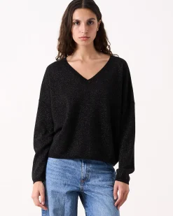 Absolut Cashmere Alicia Glitter<DAMES V-Hals