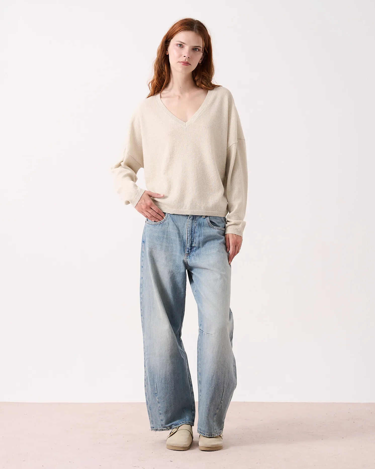 Absolut Cashmere Alicia Glitter<DAMES V-Hals