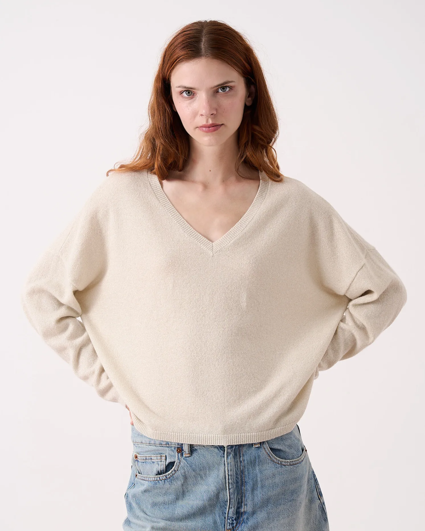Absolut Cashmere Alicia Glitter<DAMES V-Hals