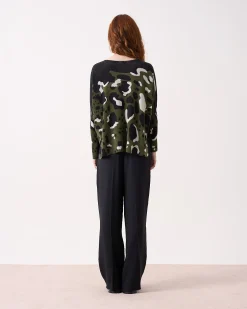 Absolut Cashmere Camille Print<DAMES V-Hals|100% Kasjmier