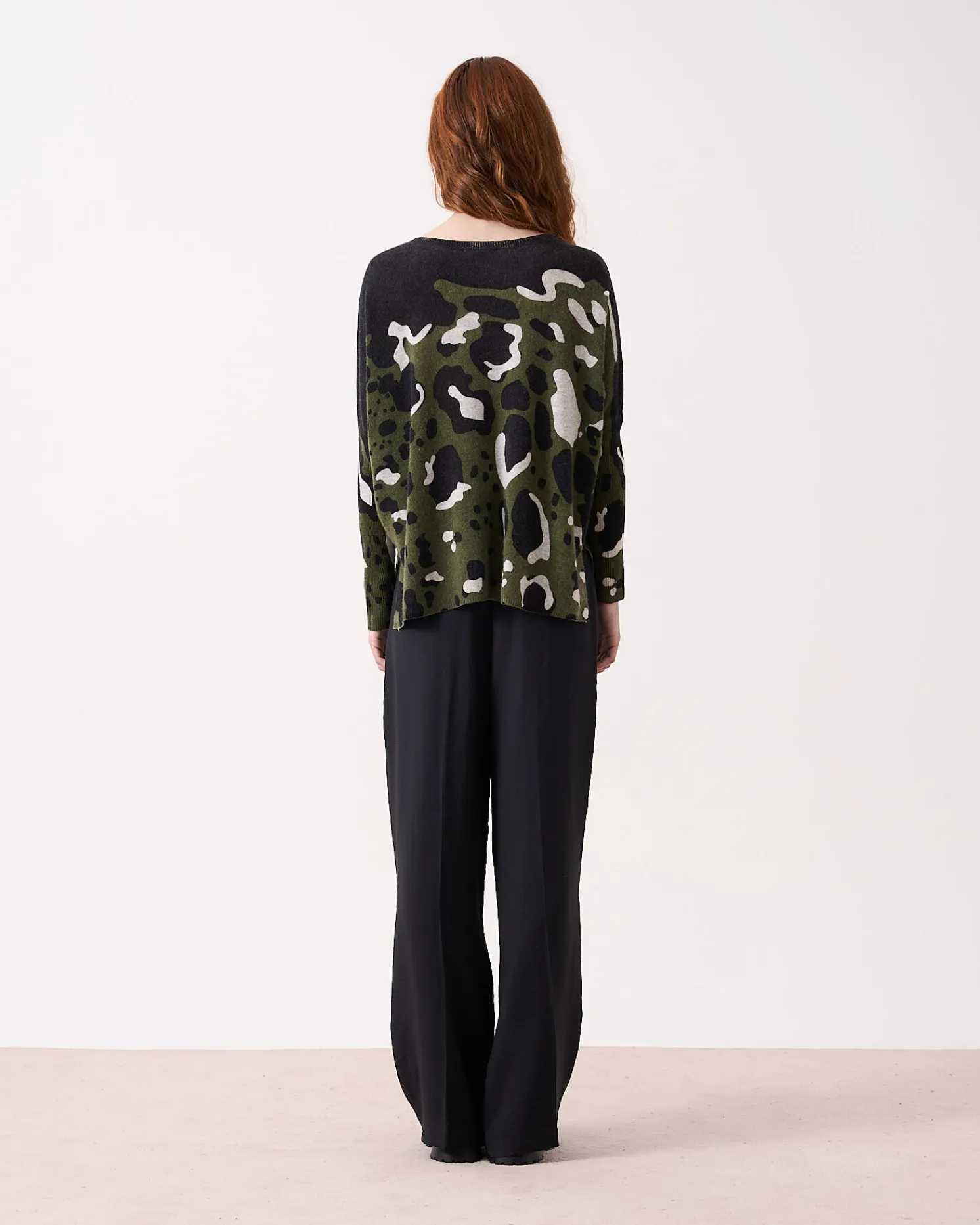 Absolut Cashmere Camille Print<DAMES V-Hals|100% Kasjmier