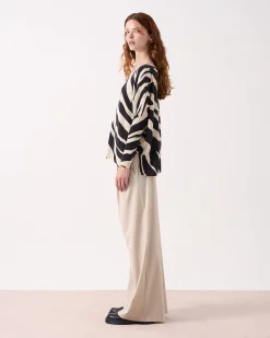 Absolut Cashmere Camille Print<DAMES V-Hals|100% Kasjmier
