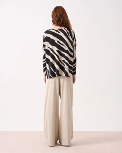 Absolut Cashmere Camille Print<DAMES V-Hals|100% Kasjmier