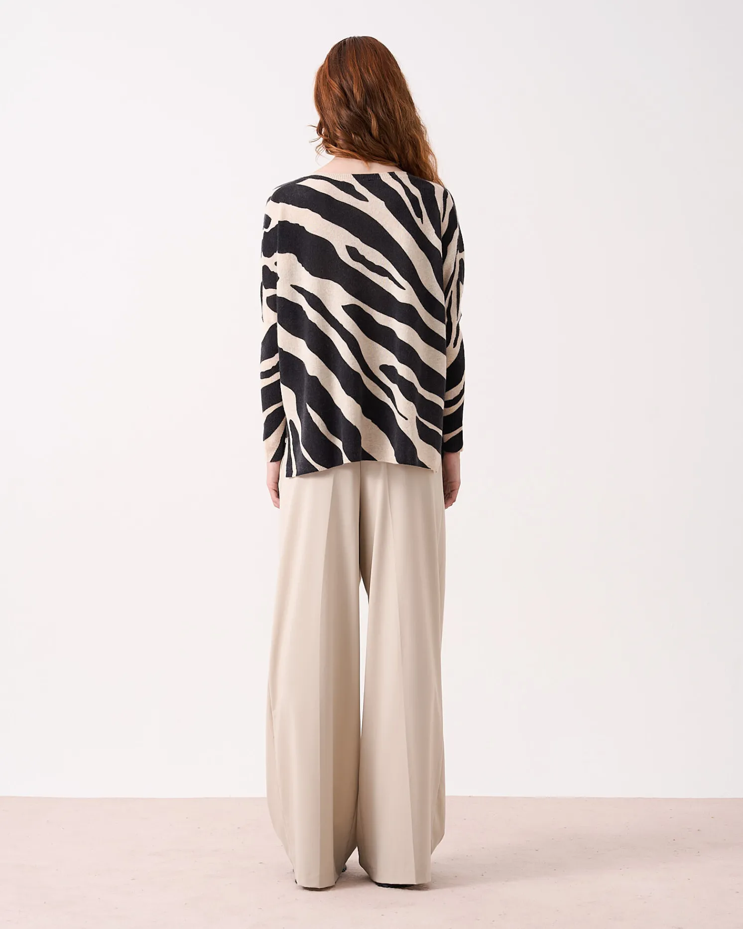 Absolut Cashmere Camille Print<DAMES V-Hals|100% Kasjmier