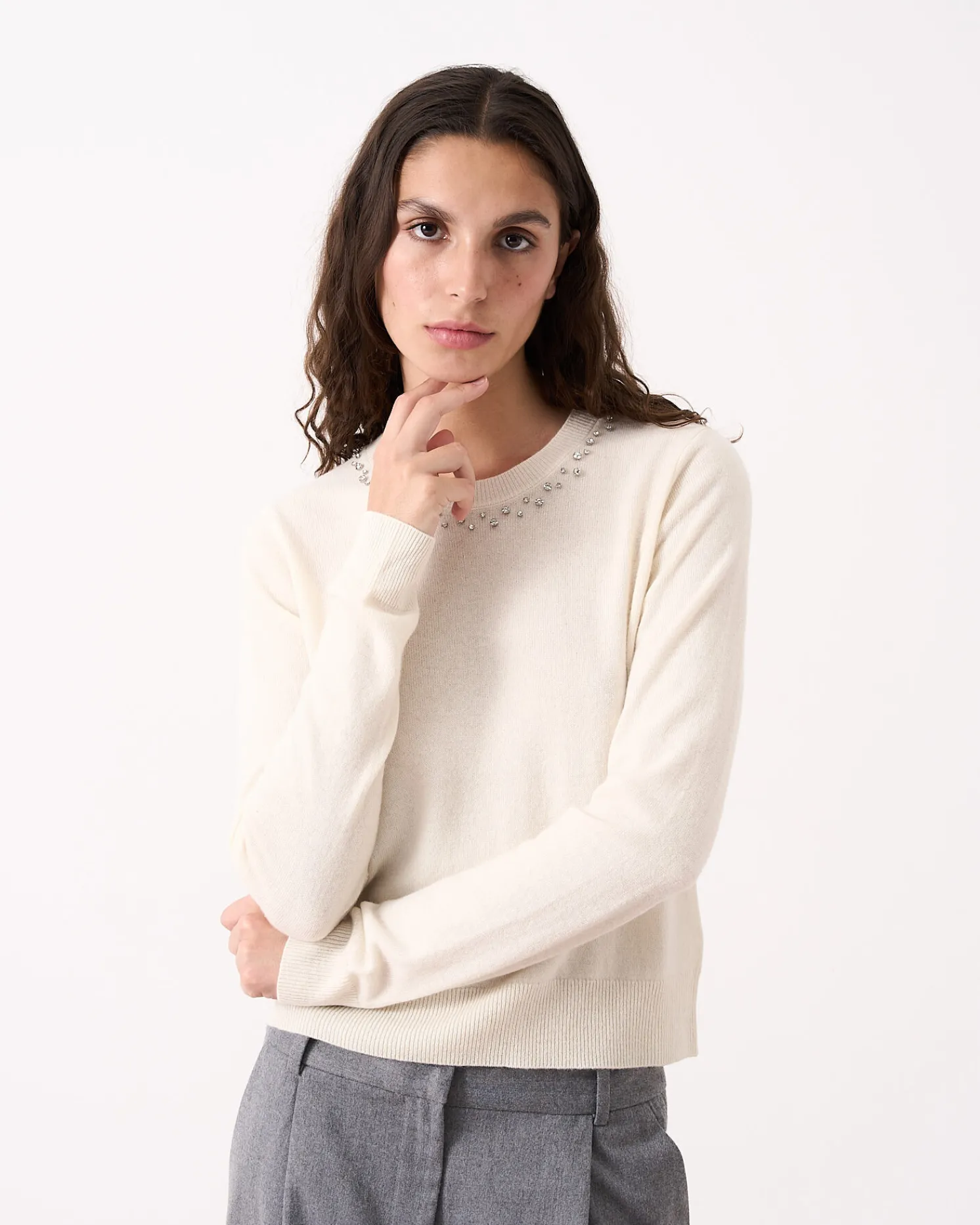 Absolut Cashmere Carlie Sparkles<DAMES Ronde Hals