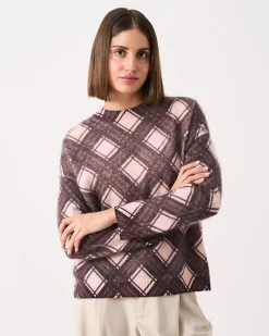 Absolut Cashmere Clarke<DAMES Ronde Hals|Geborsteld Kasjmier
