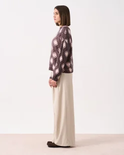 Absolut Cashmere Clarke<DAMES Ronde Hals|Geborsteld Kasjmier