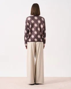Absolut Cashmere Clarke<DAMES Ronde Hals|Geborsteld Kasjmier