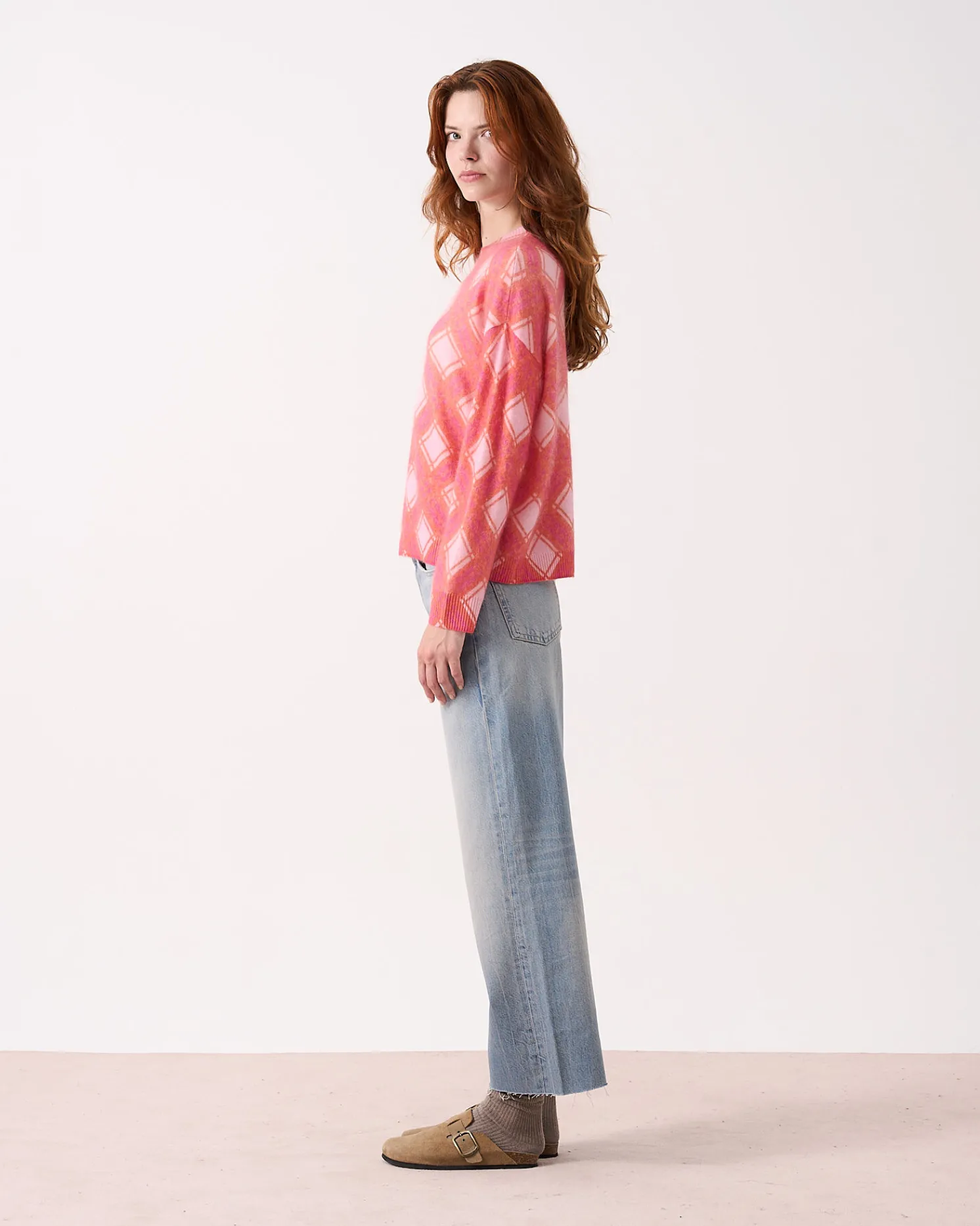 Absolut Cashmere Clarke<DAMES Ronde Hals|Geborsteld Kasjmier