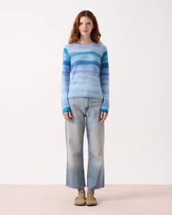 Absolut Cashmere Roise<DAMES Ronde Hals|Geborsteld Kasjmier