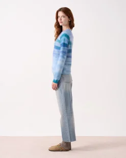 Absolut Cashmere Roise<DAMES Ronde Hals|Geborsteld Kasjmier
