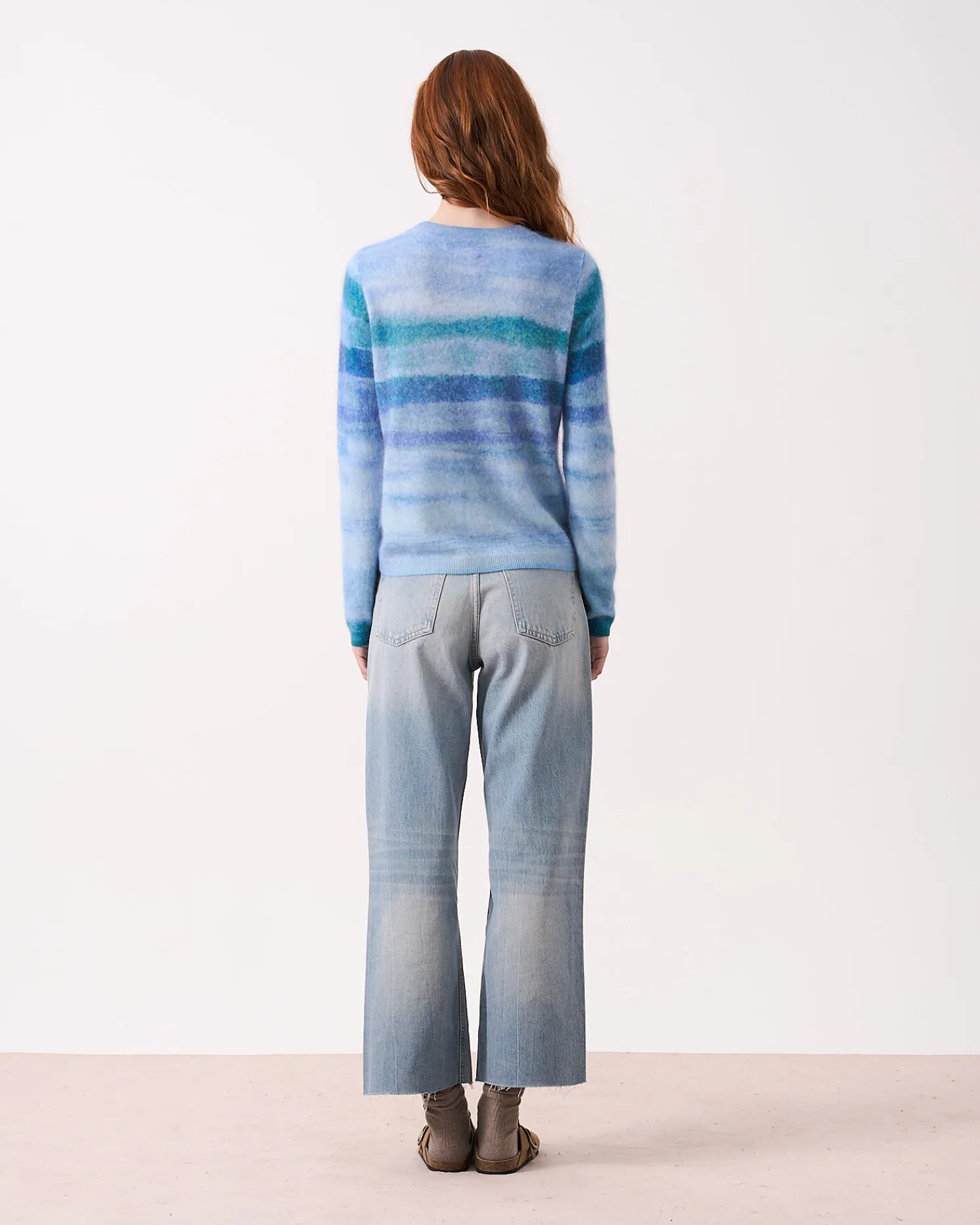 Absolut Cashmere Roise<DAMES Ronde Hals|Geborsteld Kasjmier