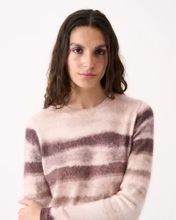 Absolut Cashmere Roise<DAMES Ronde Hals|Geborsteld Kasjmier