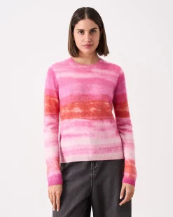 Absolut Cashmere Roise<DAMES Ronde Hals|Geborsteld Kasjmier
